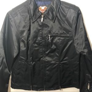 Harley Davidson Moto Nylon Zip Up Lined Jacket S